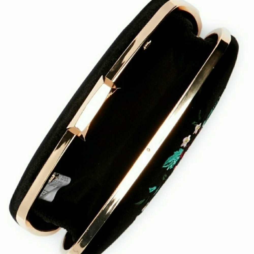 3X HP/ PINK HALEY OVAL VELVET EMBR. FLOWER CLUTCH - Picture 3 of 3